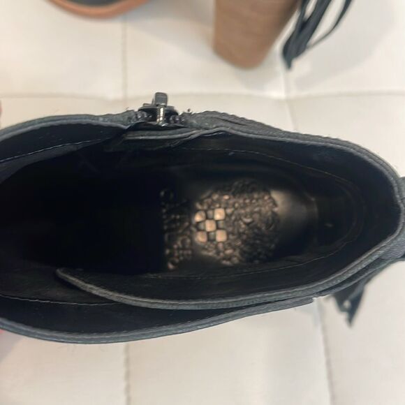 Vince Camuto LINFORD black side zip booties with black tassel - Picture 6 of 9
